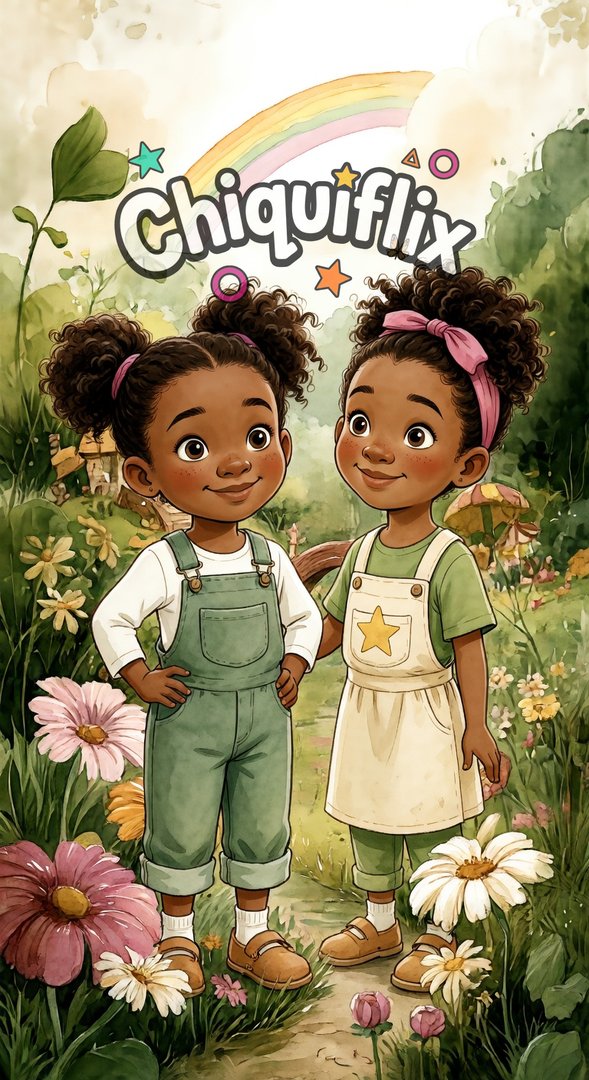 Fatou & Luna — Garden Pastel (9:16) #1